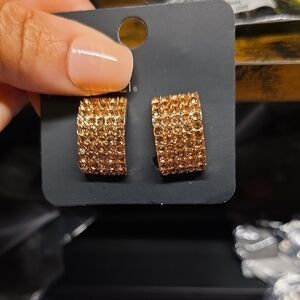 BUNDLE ANY 2, PAY ONE PRICE. Rose Gold Crystal Clip On Earrings
